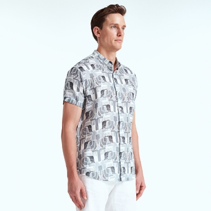 ERIC SHORT SLEEVE PRINTED STONE GEO