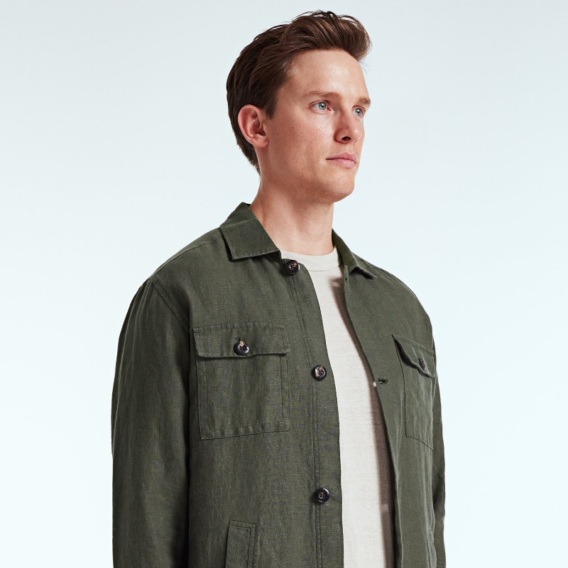 Bluemint | Linen overshirt khaki overshirts