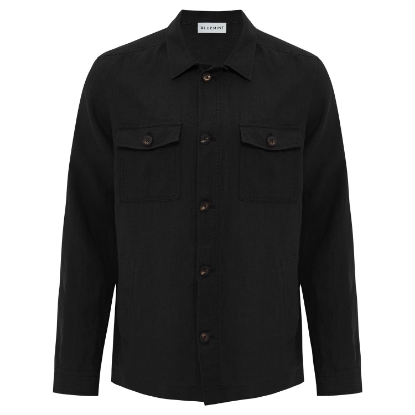 LINEN OVERSHIRT BLACK