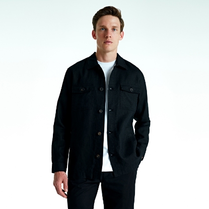 LINEN OVERSHIRT BLACK