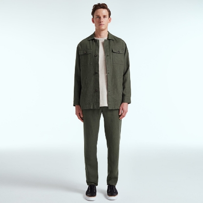 LINEN OVERSHIRT KHAKI