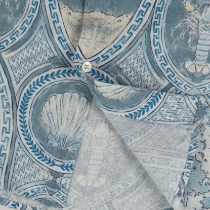 LUCA SHORT SLEEVE PRINTED BLUE CAPRI	